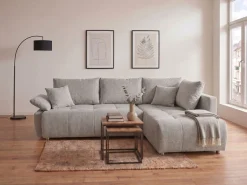 COLLECTION AB Ecksofa »Funtastic L-Form, B: 213 cm, Schlaffunktion, Bettkasten, auch in Cord« Armteilverstellung, Bonnellfederkern, frei stellbar