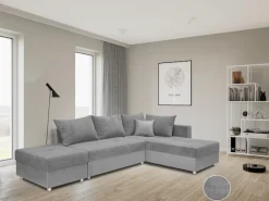 COLLECTION AB Ecksofa »Italia L-Form, B: 217 cm« Schlaffunktion, Bettkasten & 1 Zierkissen, Federkern