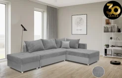 COLLECTION AB Ecksofa »Italia L-Form, B: 217 cm« Schlaffunktion, Bettkasten & 1 Zierkissen, Federkern