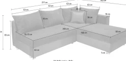 COLLECTION AB Ecksofa »Italia L-Form, B: 217 cm« Schlaffunktion, Bettkasten & 1 Zierkissen, Federkern