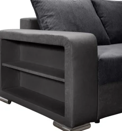 COLLECTION AB Ecksofa »John L-Form, B: 226 cm« Schlaffunktion, Bettkasten, Regalelement & 2 Zierkissen