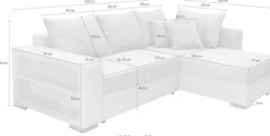 COLLECTION AB Ecksofa »John L-Form, B: 226 cm« Schlaffunktion, Bettkasten, Regalelement & 2 Zierkissen