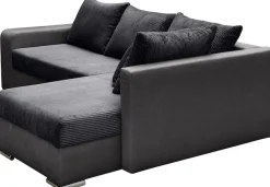COLLECTION AB Ecksofa »John L-Form, B: 226 cm« Schlaffunktion, Bettkasten, Regalelement & 2 Zierkissen