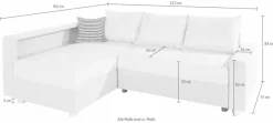 COLLECTION AB Ecksofa »Relax L-Form, B: 223 cm« Schlaffunktion, Bettkasten, Regal & 1 Zierkissen, optional Licht