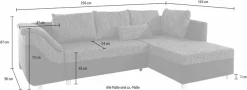 COLLECTION AB Ecksofa »Sally L-Form, B: 256 cm« 1 Zierkissen, optional Schlaffunktion & Bettkasten