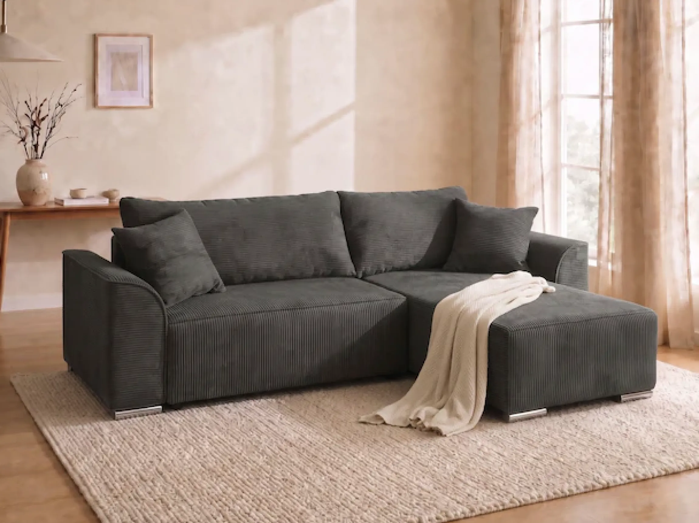 COLLECTION AB Ecksofa »Sara Ecke« Eckfsofa,Bettfunktion,Bettkasten,Bonnelfederkern,wahlweise mit Topper