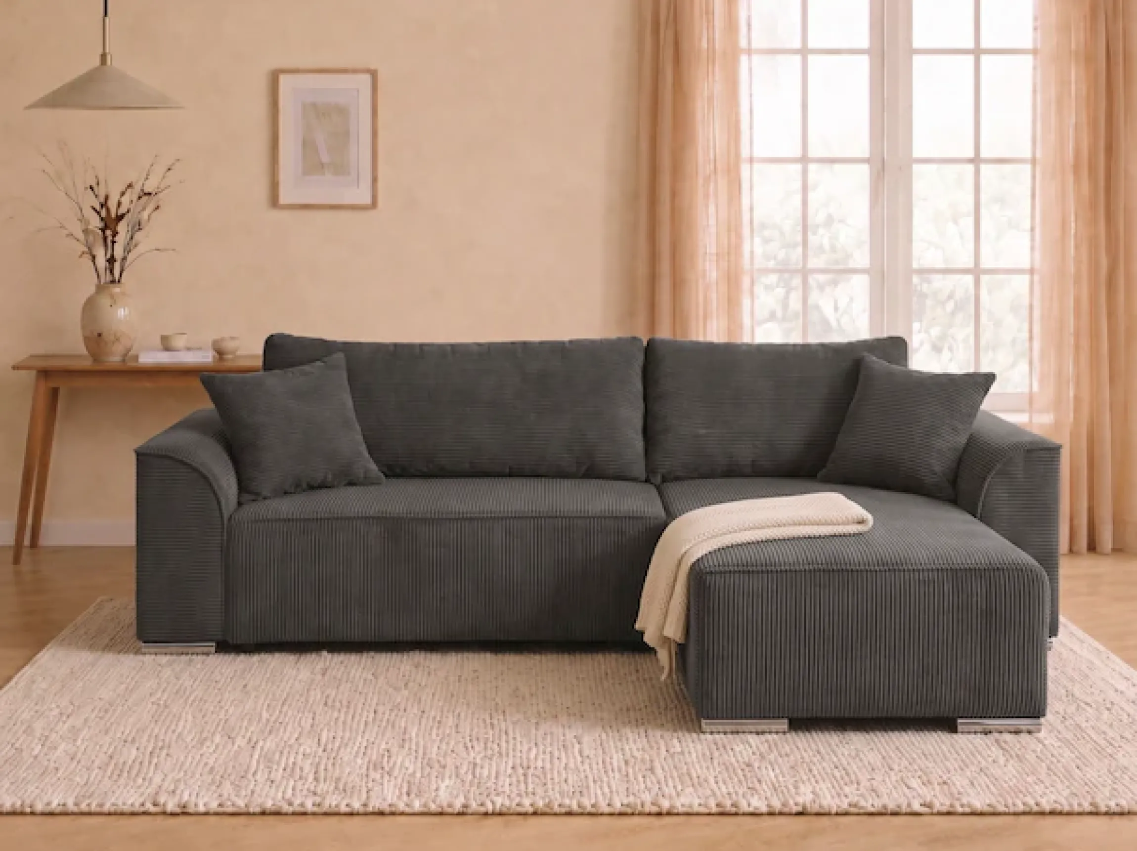 COLLECTION AB Ecksofa »Sara Ecke« Eckfsofa,Bettfunktion,Bettkasten,Bonnelfederkern,wahlweise mit Topper