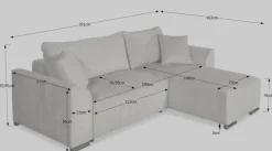 COLLECTION AB Ecksofa »Sara Ecke« Eckfsofa,Bettfunktion,Bettkasten,Bonnelfederkern,wahlweise mit Topper