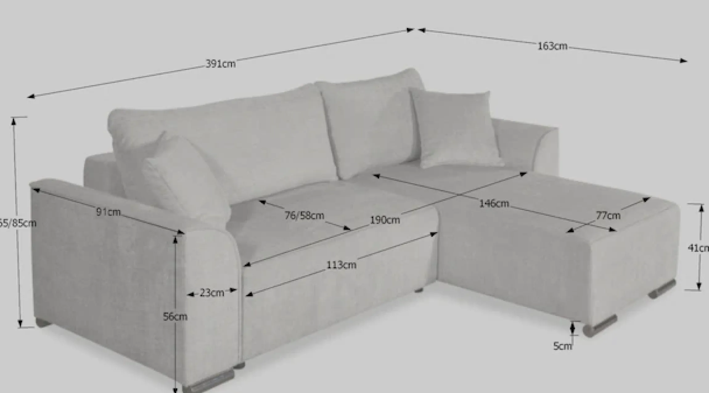 COLLECTION AB Ecksofa »Sara Ecke« Eckfsofa,Bettfunktion,Bettkasten,Bonnelfederkern,wahlweise mit Topper