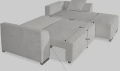 COLLECTION AB Ecksofa »Sara Ecke« Eckfsofa,Bettfunktion,Bettkasten,Bonnelfederkern,wahlweise mit Topper