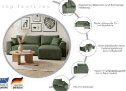 COLLECTION AB Ecksofa »Sara Ecke« Eckfsofa,Bettfunktion,Bettkasten,Bonnelfederkern,wahlweise mit Topper