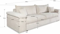 COLLECTION AB Schlafsofa »Mara, B: 249 cm, Liegefl. 139x195 cm« Dauer-Schlaffunktion, Bettkasten & Federkern, wahlweise mit Topper