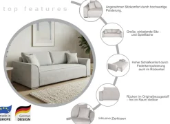 COLLECTION AB Schlafsofa »Sara Sofa« Schlafsofa,Bettfunktion,Bettkasten,Bonnelfederkern,optional mit Topper