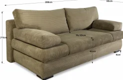 COLLECTION AB Schlafsofa »Tina, B: 200 cm, Liegefl. 146x200 cm« Schlaffunktion, Bettkasten & 2 Armlehnenkissen, Federkern