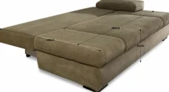 COLLECTION AB Schlafsofa »Tina, B: 200 cm, Liegefl. 146x200 cm« Schlaffunktion, Bettkasten & 2 Armlehnenkissen, Federkern