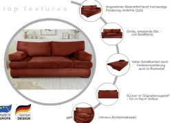 COLLECTION AB Schlafsofa »Tina, B: 200 cm, Liegefl. 146x200 cm« Schlaffunktion, Bettkasten & 2 Armlehnenkissen, Federkern