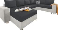 COLLECTION AB Wohnlandschaft »Paris U-Form, B: 310 cm« Zierkissen & Federkern, optional Schlaffunktion & Bettkasten