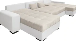 COLLECTION AB Wohnlandschaft »Josy XL U-Form, B: 313 cm in Cord, Cord-Mix« Schlaffunktion, Bettkasten & 2 Zierkissen, Federkern