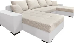 COLLECTION AB Wohnlandschaft »Josy XL U-Form, B: 313 cm in Cord, Cord-Mix« Schlaffunktion, Bettkasten & 2 Zierkissen, Federkern