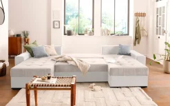 COLLECTION AB Wohnlandschaft »Josy XL U-Form, B: 313 cm in Cord, Cord-Mix« Schlaffunktion, Bettkasten & 2 Zierkissen, Federkern