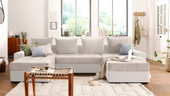 COLLECTION AB Wohnlandschaft »Josy XL U-Form, B: 313 cm in Cord, Cord-Mix« Schlaffunktion, Bettkasten & 2 Zierkissen, Federkern