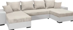 COLLECTION AB Wohnlandschaft »Josy XL U-Form, B: 313 cm in Cord, Cord-Mix« Schlaffunktion, Bettkasten & 2 Zierkissen, Federkern