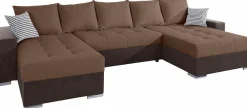 COLLECTION AB Wohnlandschaft »Josy XXL U-Form, B: 333 cm, mit 2 Recamieren 77 & 97 cm« Schlaffunktion, Bettkasten & 2 Zierkissen, Federkern