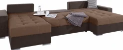 COLLECTION AB Wohnlandschaft »Josy XXL U-Form, B: 333 cm, mit 2 Recamieren 77 & 97 cm« Schlaffunktion, Bettkasten & 2 Zierkissen, Federkern