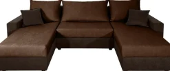 COLLECTION AB Wohnlandschaft »Pico U-Form, B: 252 cm« Schlaffunktion, Bettkasten & 2 Zierkissen
