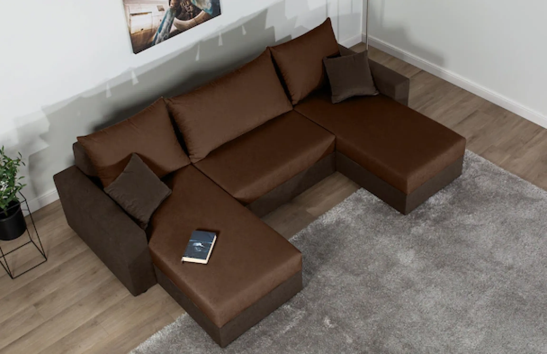 COLLECTION AB Wohnlandschaft »Pico U-Form, B: 252 cm« Schlaffunktion, Bettkasten & 2 Zierkissen
