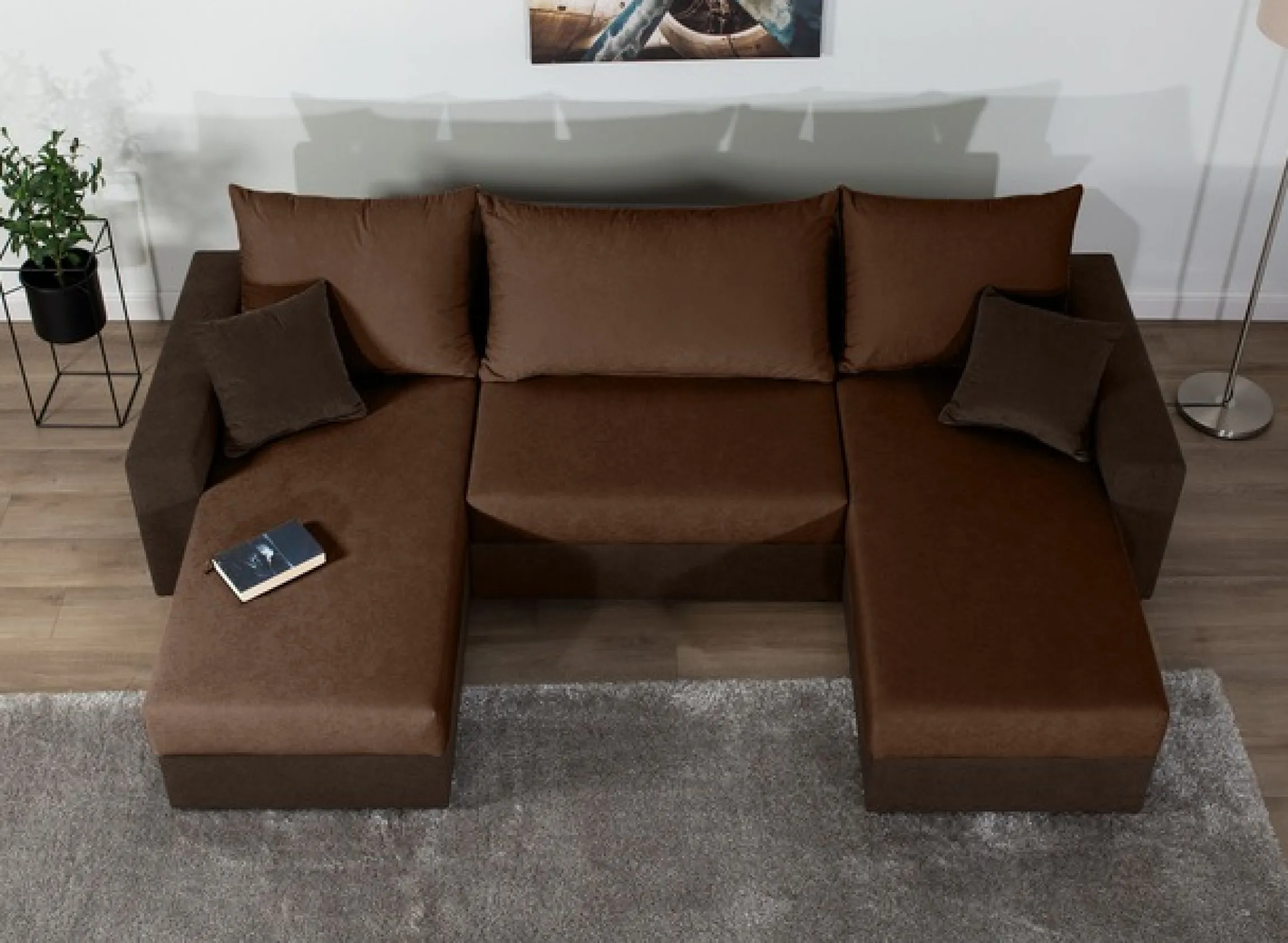 COLLECTION AB Wohnlandschaft »Pico U-Form, B: 252 cm« Schlaffunktion, Bettkasten & 2 Zierkissen