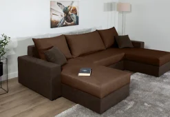 COLLECTION AB Wohnlandschaft »Pico U-Form, B: 252 cm« Schlaffunktion, Bettkasten & 2 Zierkissen