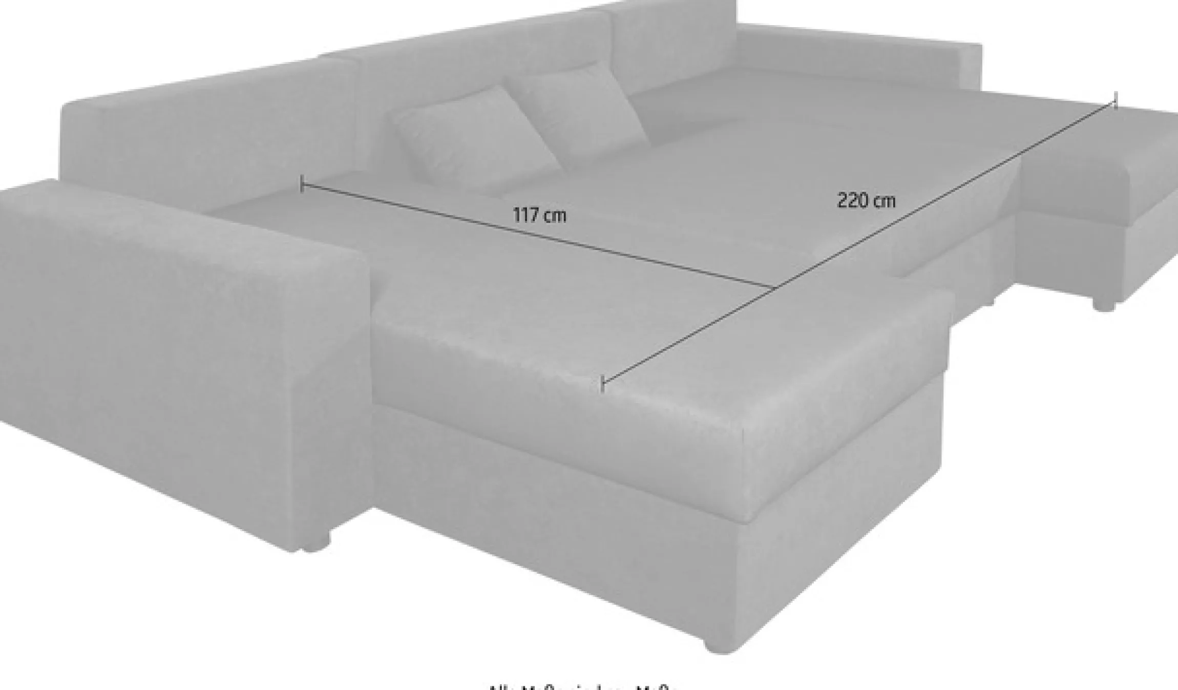 COLLECTION AB Wohnlandschaft »Pico U-Form, B: 252 cm« Schlaffunktion, Bettkasten & 2 Zierkissen