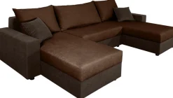 COLLECTION AB Wohnlandschaft »Pico U-Form, B: 252 cm« Schlaffunktion, Bettkasten & 2 Zierkissen