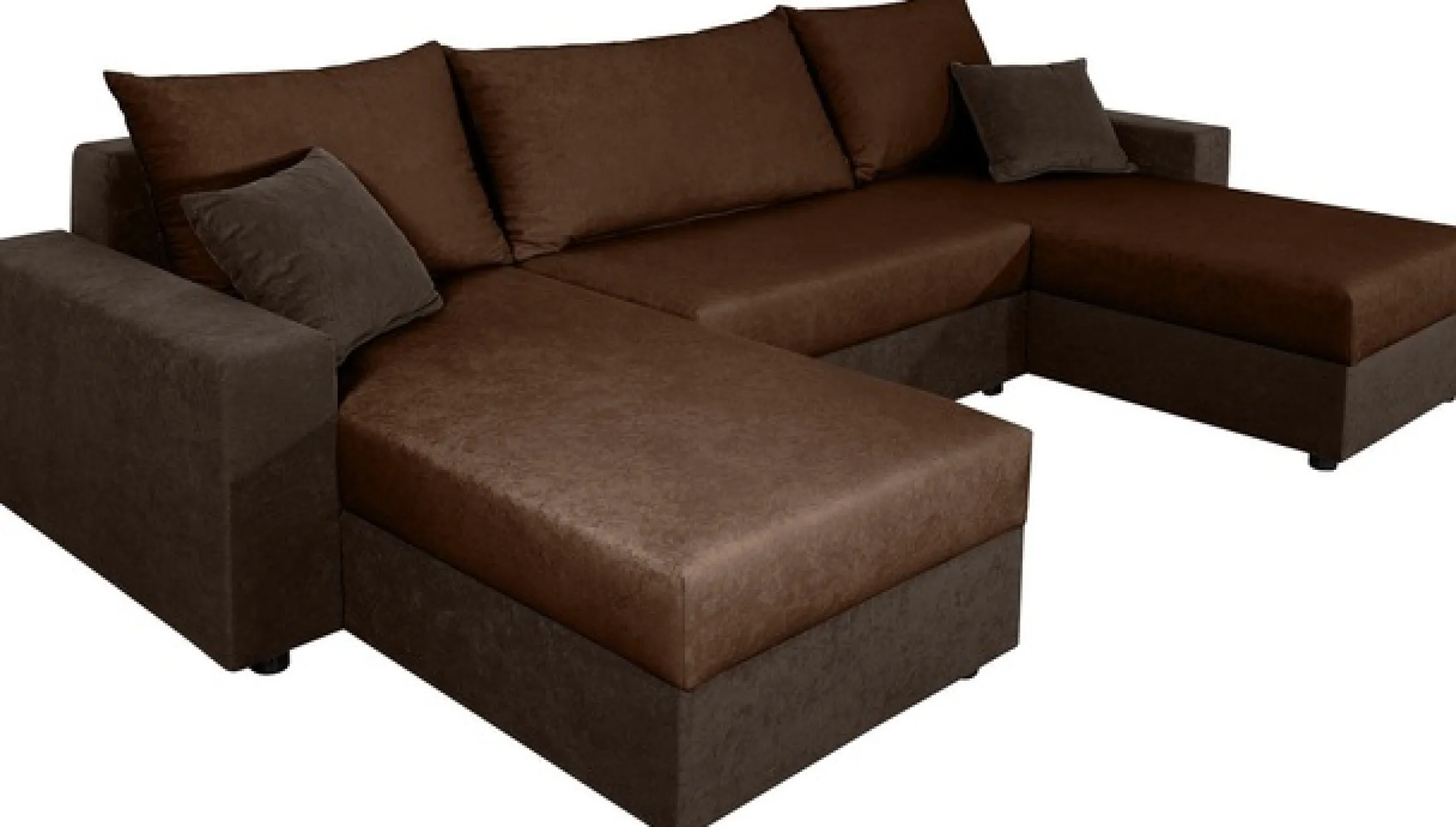 COLLECTION AB Wohnlandschaft »Pico U-Form, B: 252 cm« Schlaffunktion, Bettkasten & 2 Zierkissen