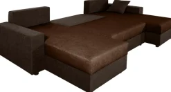 COLLECTION AB Wohnlandschaft »Pico U-Form, B: 252 cm« Schlaffunktion, Bettkasten & 2 Zierkissen