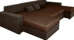 COLLECTION AB Wohnlandschaft »Pico U-Form, B: 252 cm« Schlaffunktion, Bettkasten & 2 Zierkissen