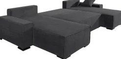 COLLECTION AB Wohnlandschaft »Manhattan U-Form, B: 313 cm, in Breit- oder Normalcord« Schlaffunktion, Bettkasten & Zierkissen, Federkern
