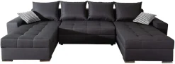 COLLECTION AB Wohnlandschaft »Josy XL U-Form, Breite: 313 cm« Schlaffunktion, Bettkasten & 2 Zierkissen, Federkern