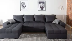 COLLECTION AB Wohnlandschaft »Josy XL U-Form, Breite: 313 cm« Schlaffunktion, Bettkasten & 2 Zierkissen, Federkern