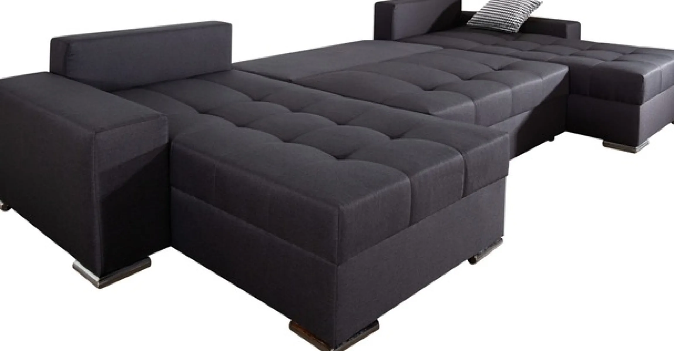COLLECTION AB Wohnlandschaft »Josy XL U-Form, Breite: 313 cm« Schlaffunktion, Bettkasten & 2 Zierkissen, Federkern