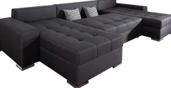 COLLECTION AB Wohnlandschaft »Josy XL U-Form, Breite: 313 cm« Schlaffunktion, Bettkasten & 2 Zierkissen, Federkern