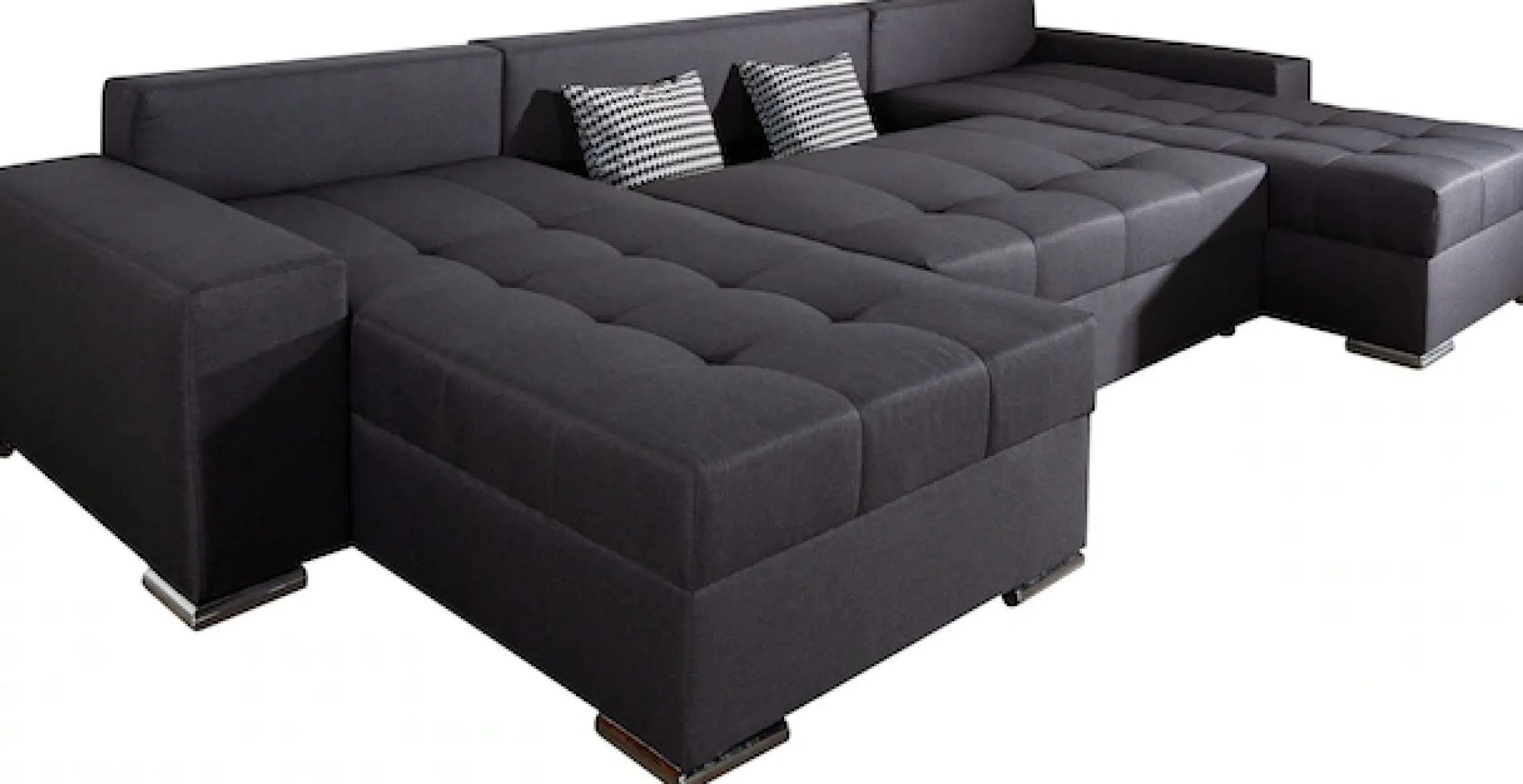 COLLECTION AB Wohnlandschaft »Josy XL U-Form, Breite: 313 cm« Schlaffunktion, Bettkasten & 2 Zierkissen, Federkern