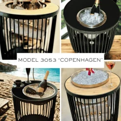 COOTAB Cooler Table Beistelltisch »Beistelltisch mit Edelstahl-Weinkühler Copenhagen 45 cm schwarz« 1 Stk. tlg.