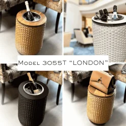 COOTAB Cooler Table Beistelltisch »4-in-1 Loungetisch mit Edelstahl-Kühler London 50 cm« 1 Stk. tlg. Wetterfest, Pflegeleicht, Hitzebeständig, Verstellbare Füße