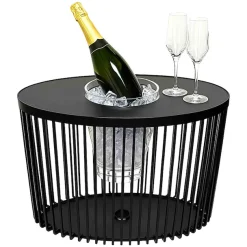 COOTAB Cooler Table Beistelltisch »3-in-1 Loungetisch mit Acryl-Kühler Stockholm 46 cm schwarz« 1 Stk. tlg. Wetterfest, Pflegeleicht, Hitzebeständig, Stapelbar