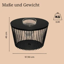 COOTAB Cooler Table Beistelltisch »3-in-1 Loungetisch mit Acryl-Kühler Stockholm 46 cm schwarz« 1 Stk. tlg. Wetterfest, Pflegeleicht, Hitzebeständig, Stapelbar