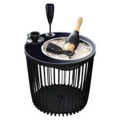 COOTAB Cooler Table Beistelltisch »4-in-1 Loungetisch mit Edelstahl-Kühler Copenhagen 45 cm schwarz« 1 Stk. tlg. Wetterfest, Pflegeleicht, Hitzebeständig, Stapelbar