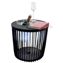 COOTAB Cooler Table Beistelltisch »4-in-1 Loungetisch mit Acryl-Weinkühler Copenhagen 45 cm schwarz« 1 Stk. tlg. Wetterfest, Pflegeleicht, Hitzebeständig, Stapelbar