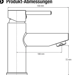 CORNAT Waschtischarmatur »Calo« HD, Messing, verchromt